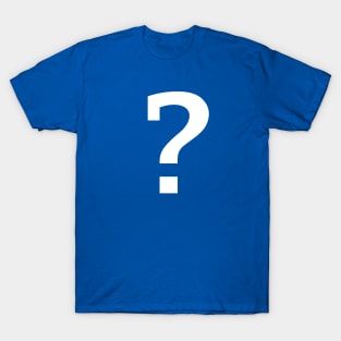 Minimal Typography Question Mark in White T-Shirt